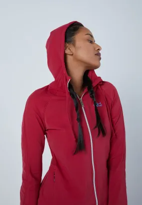 Tennis Hooded Jogger Tracksuit Top, burgundy red